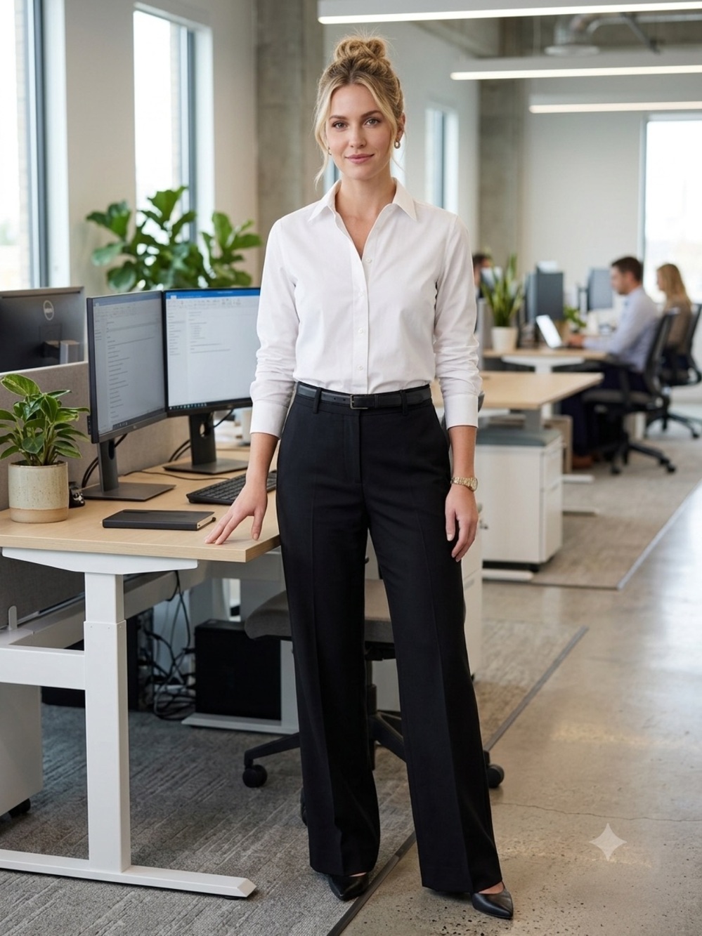 Ralph Lauren size 8 Classic Black Wide-Leg Work Pants